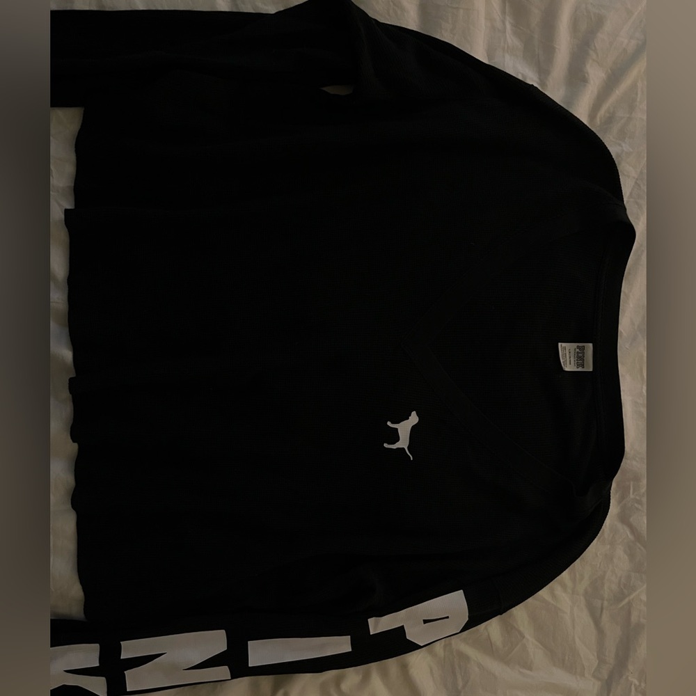 Women’s VS Pink cropped waffle long sleeve